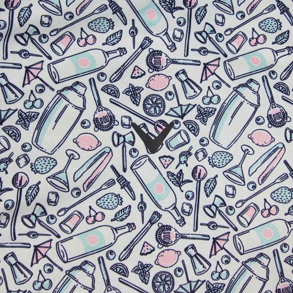 Callaway Polo Shirt Mens XXL White Cocktail All Over Print Opti-Dri Golfcore - Picture 2 of 8